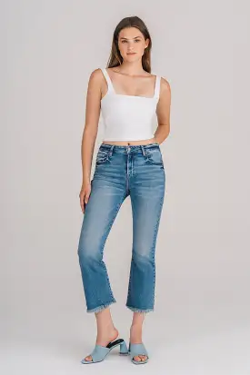 Happi Crop Flare Jean with Fray Hem