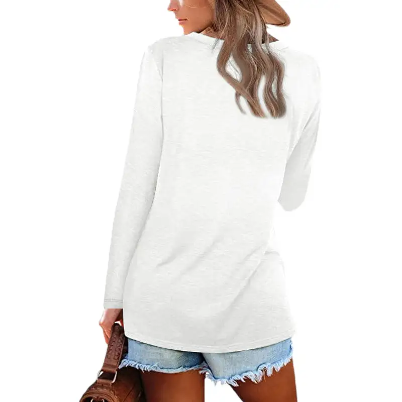 Haute Edition Casual Tunic Length V-Neck Long Sleeve Top T-Shirt