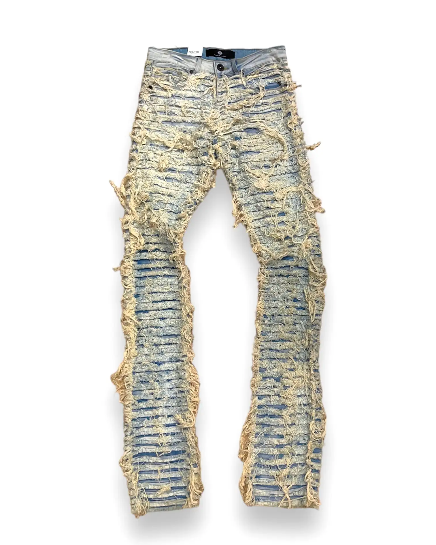 Heavy Rip & Destroyed Stacked Denim Jean