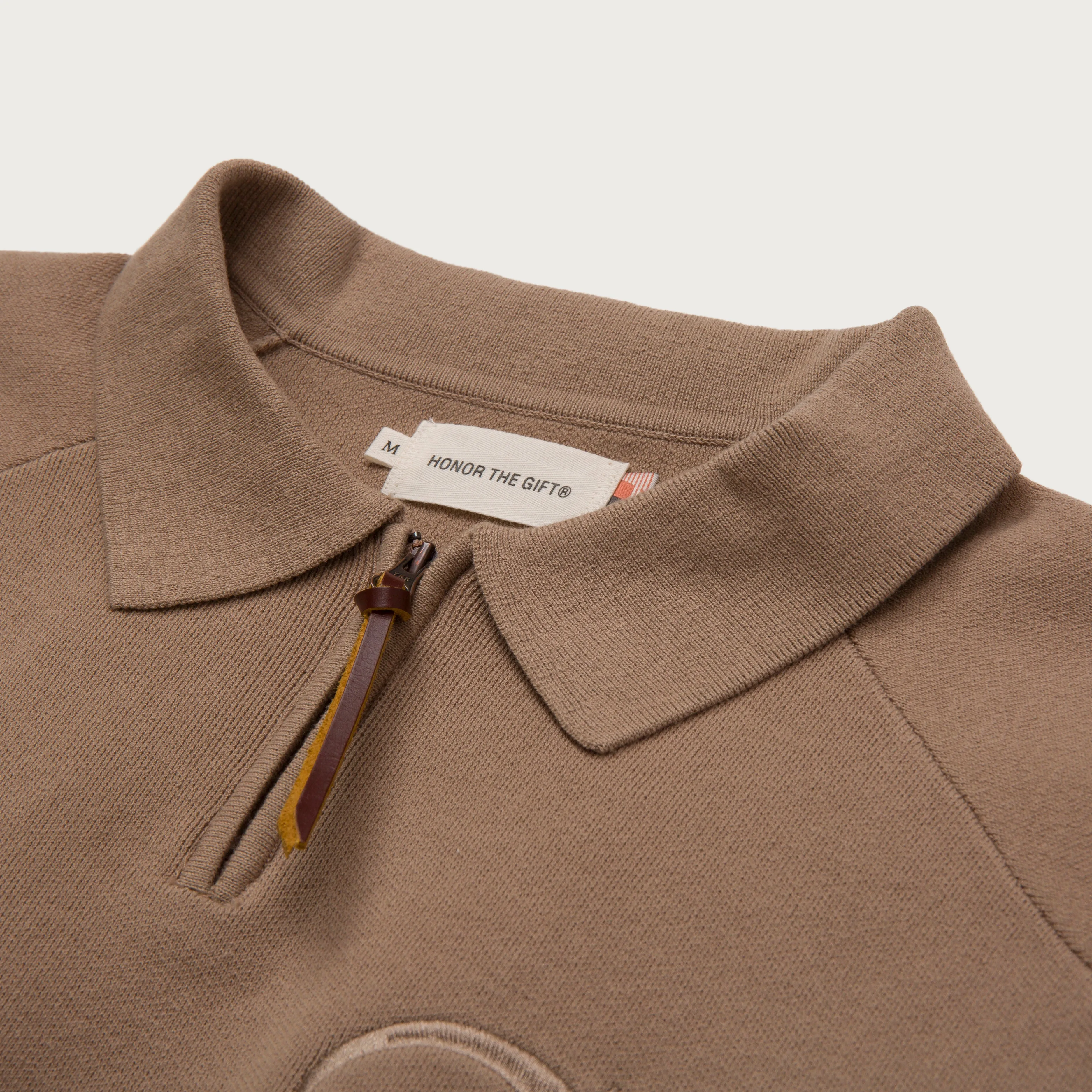 HTG Zip Henley - Lt. Brown