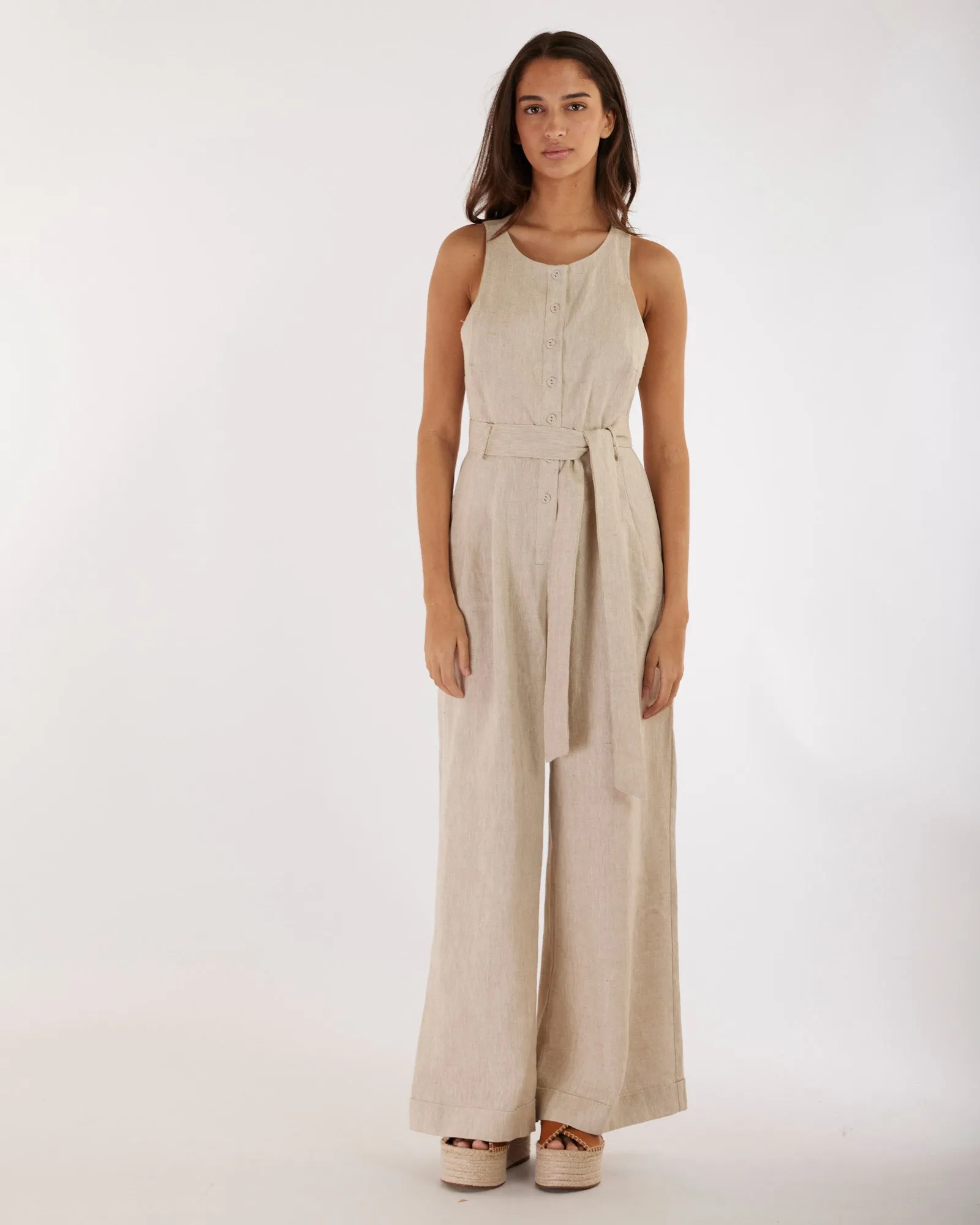 Imari Linen Jumpsuit - Natural