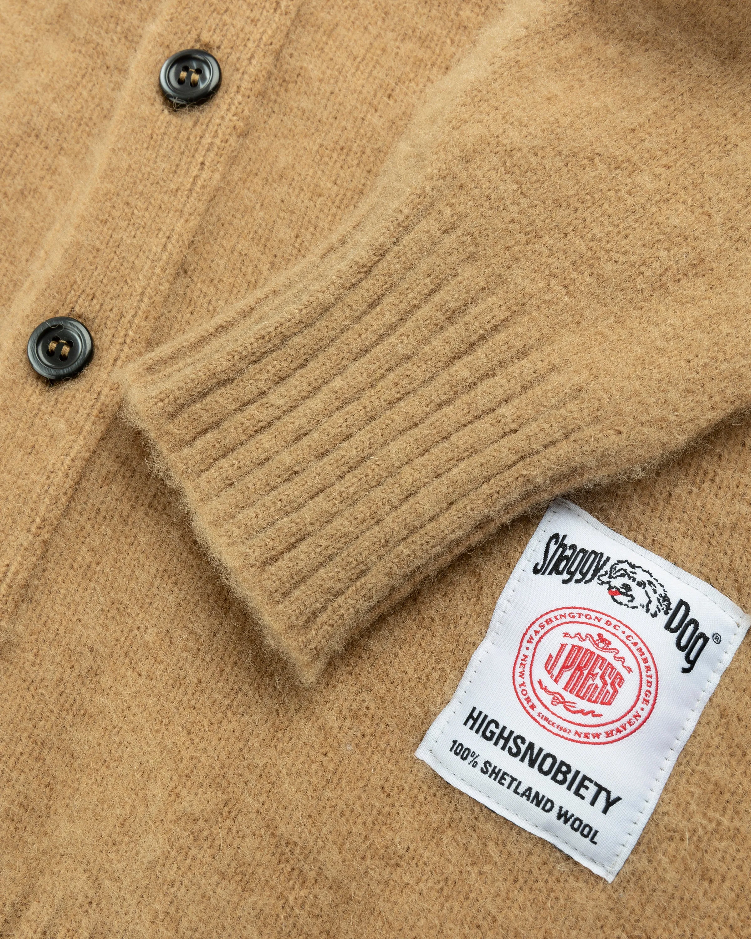 J. PRESS X HIGHSNOBIETY SHAGGY DOG CARDIGAN - TAN