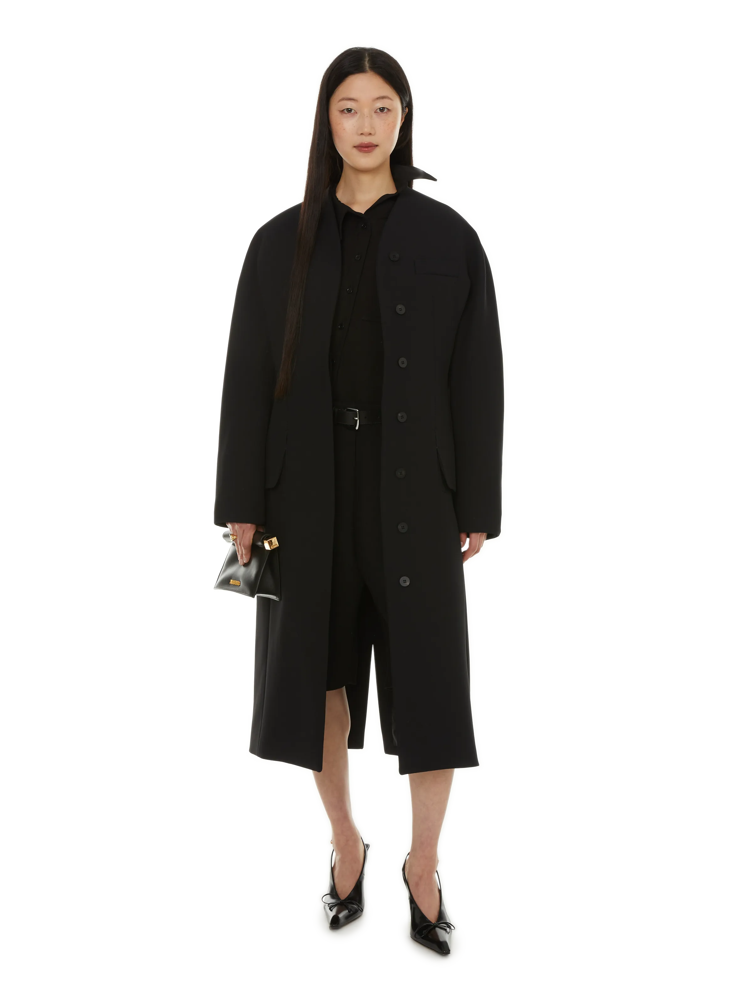 JACQUEMUS  Le Manteau Ovalo coat - Black