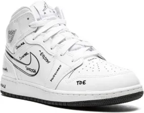 Jordan Kids Jordan 1 Mid Schematic sneakers White