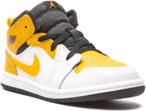 Jordan Kids Jordan 1 Mid White University Gold sneakers Yellow