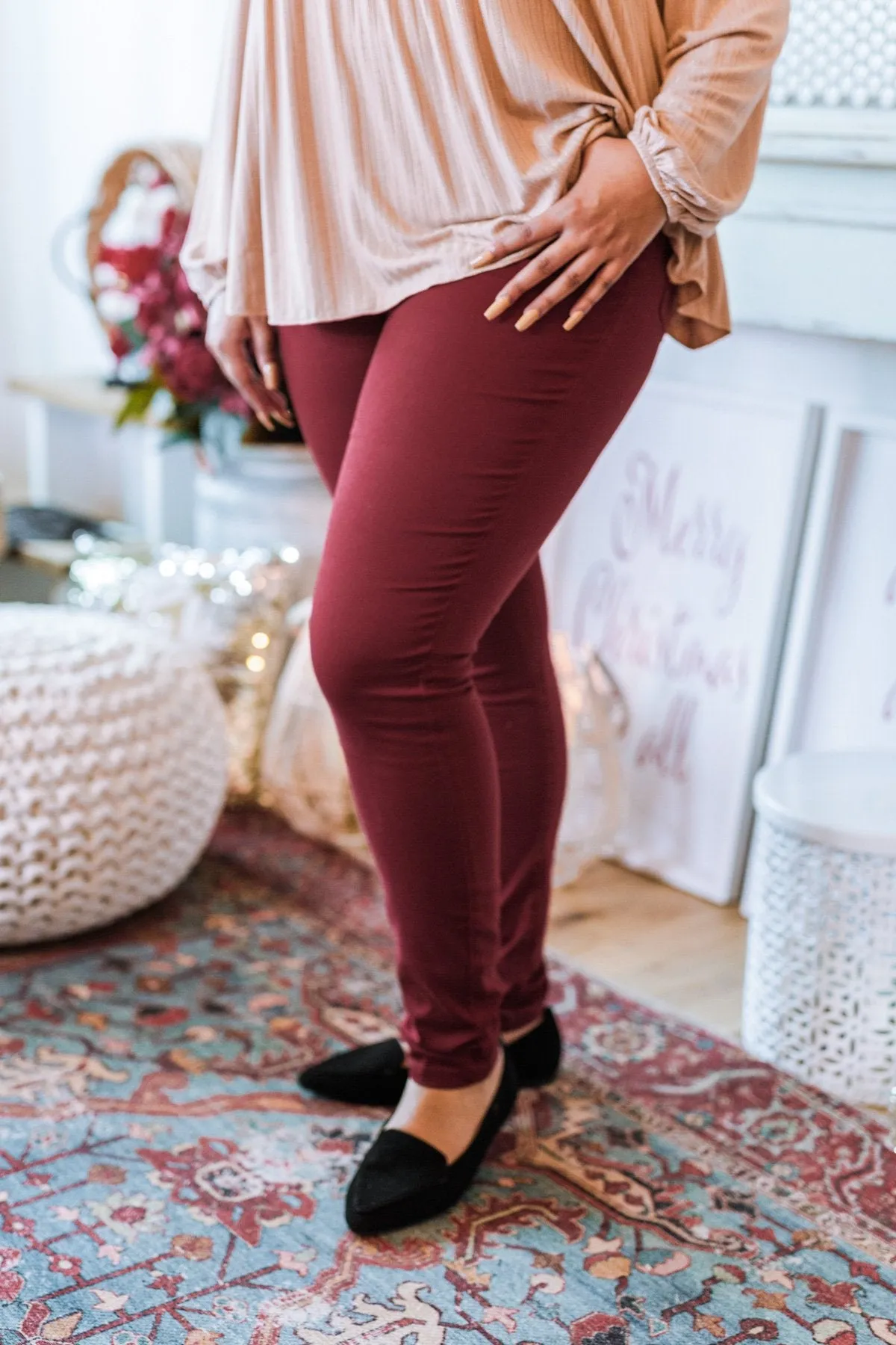 Judy Blue Colored Skinny Jeans- Maroon