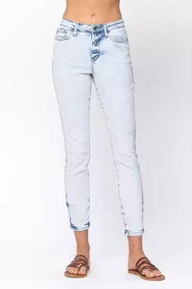 Judy Blue Hi-Rise Slim Fit Light Acid Wash Jeans