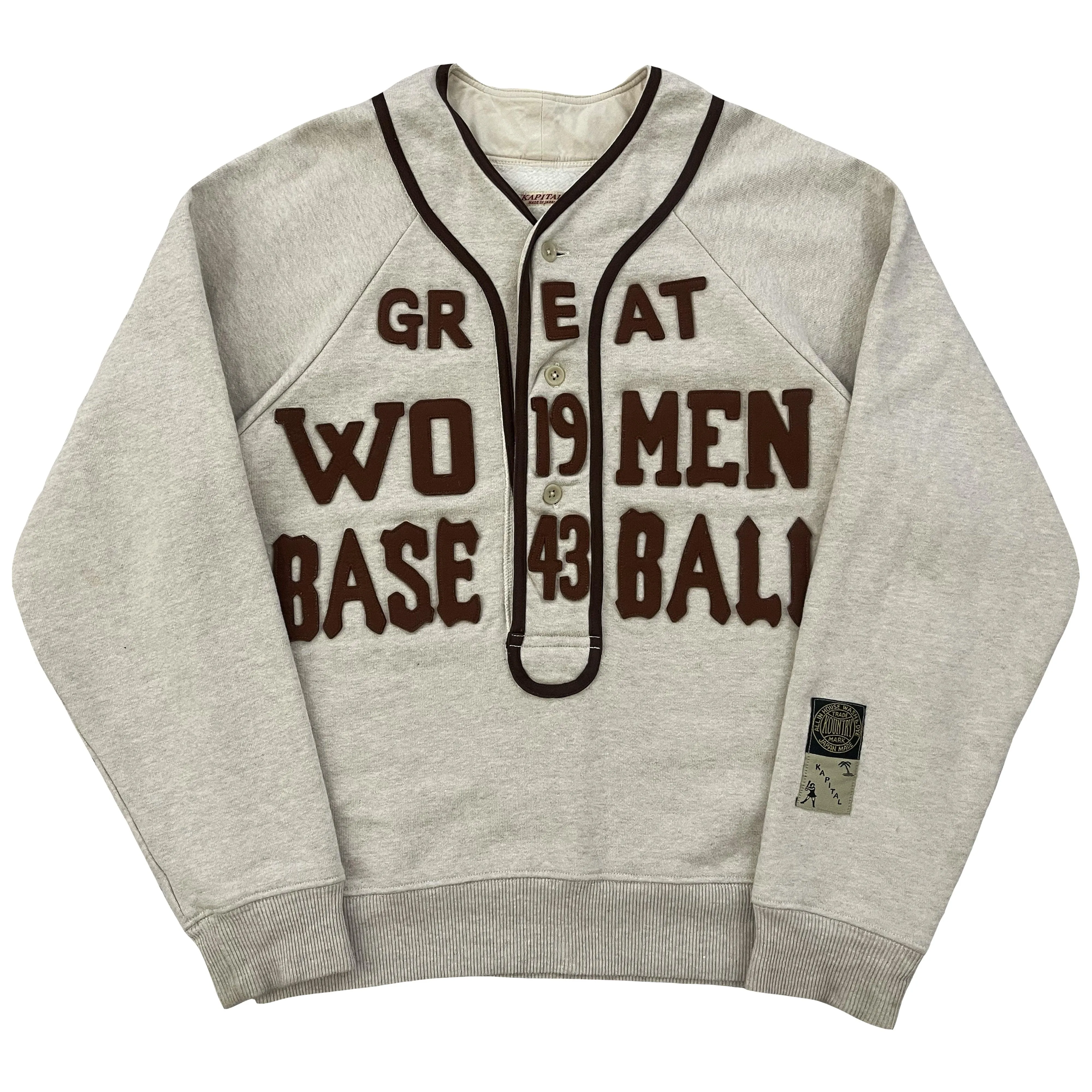 Kapital Great Women Baseball Henley Sweater