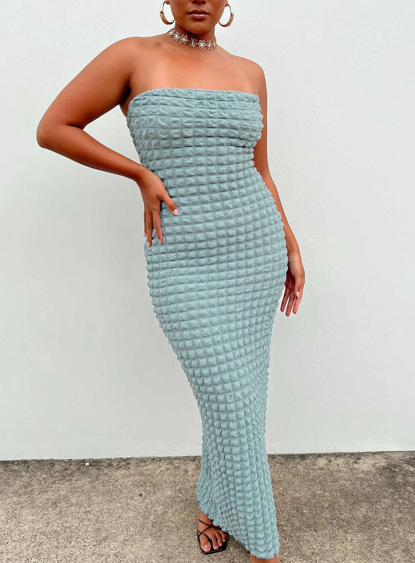 Kendrick Strapless Maxi Dress Blue