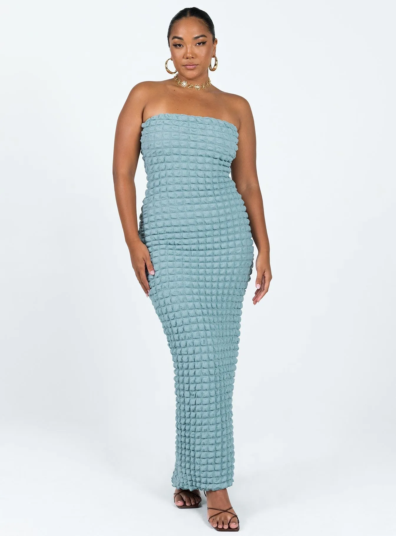 Kendrick Strapless Maxi Dress Blue