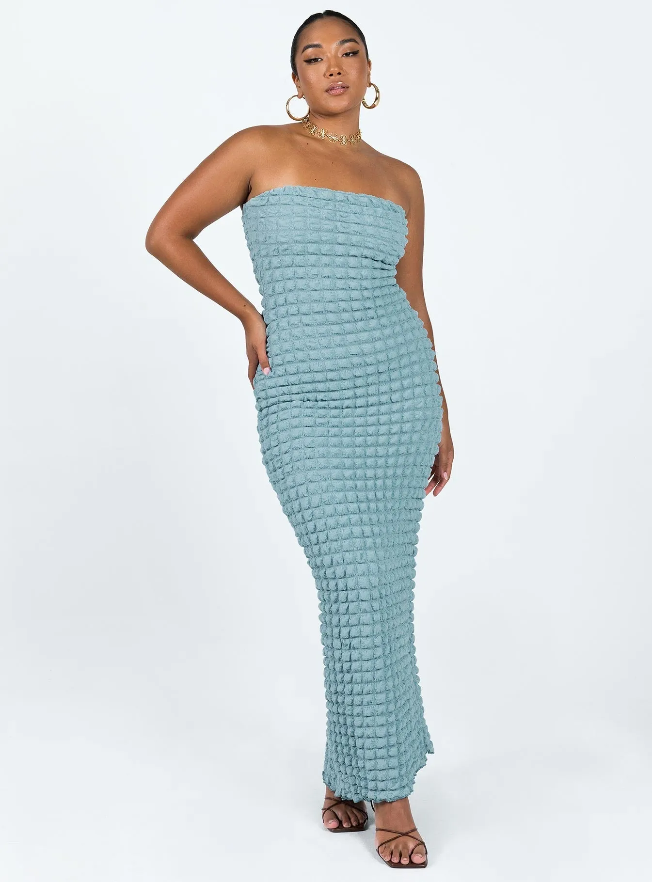 Kendrick Strapless Maxi Dress Blue