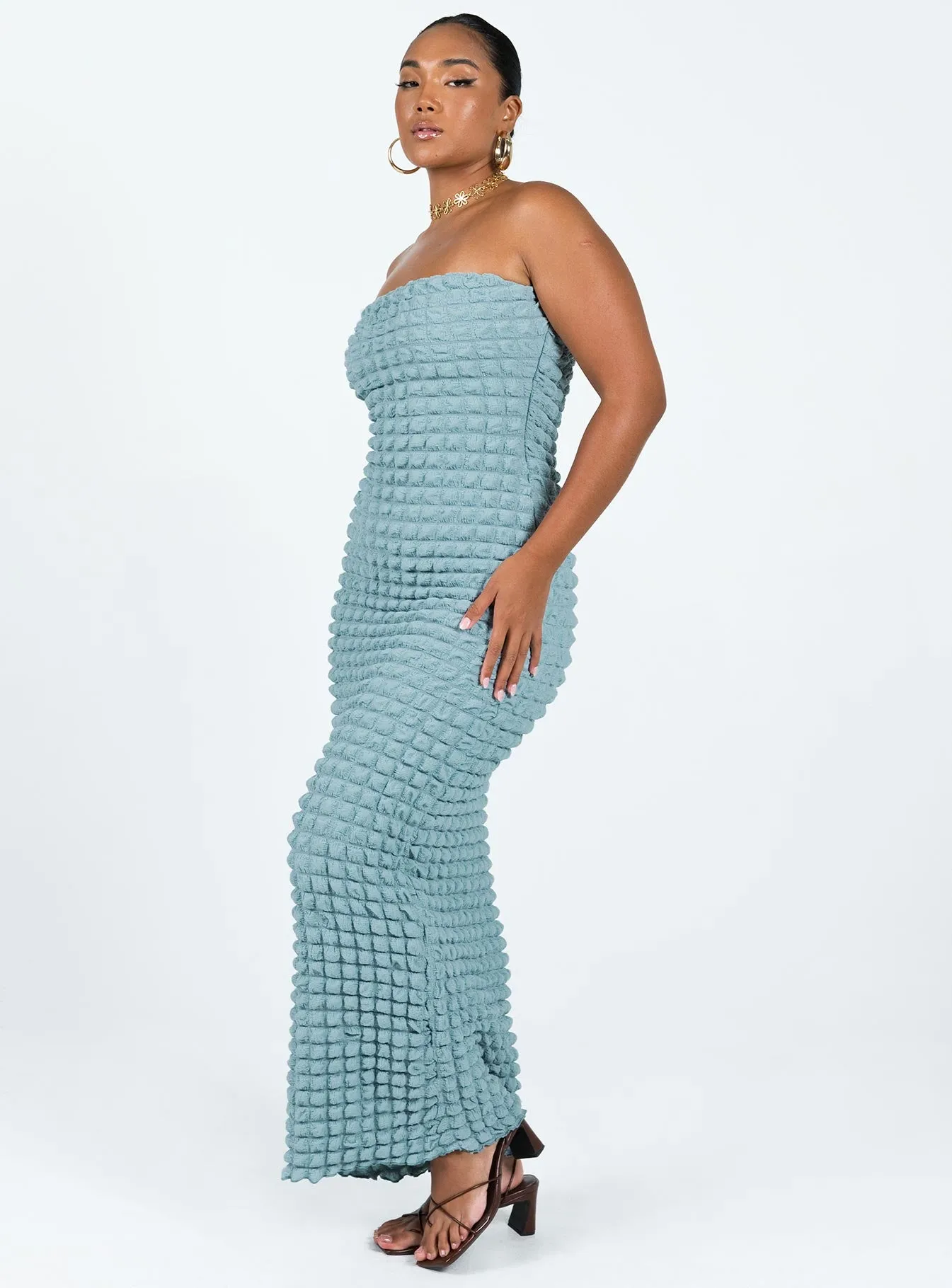 Kendrick Strapless Maxi Dress Blue