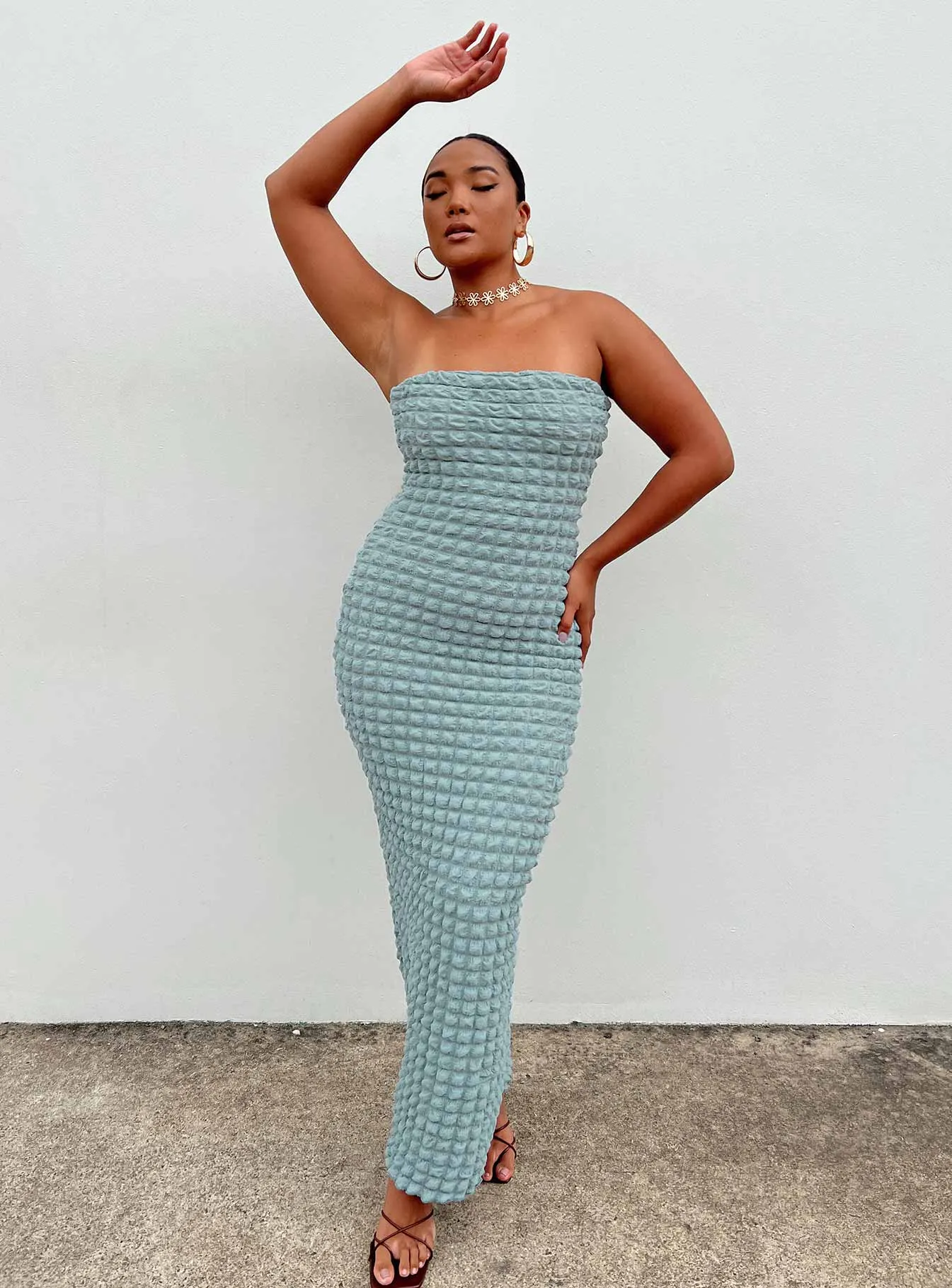 Kendrick Strapless Maxi Dress Blue