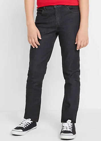 Kids Button Zip Fastening 5-Pocket Jeans by bonprix | Look Again