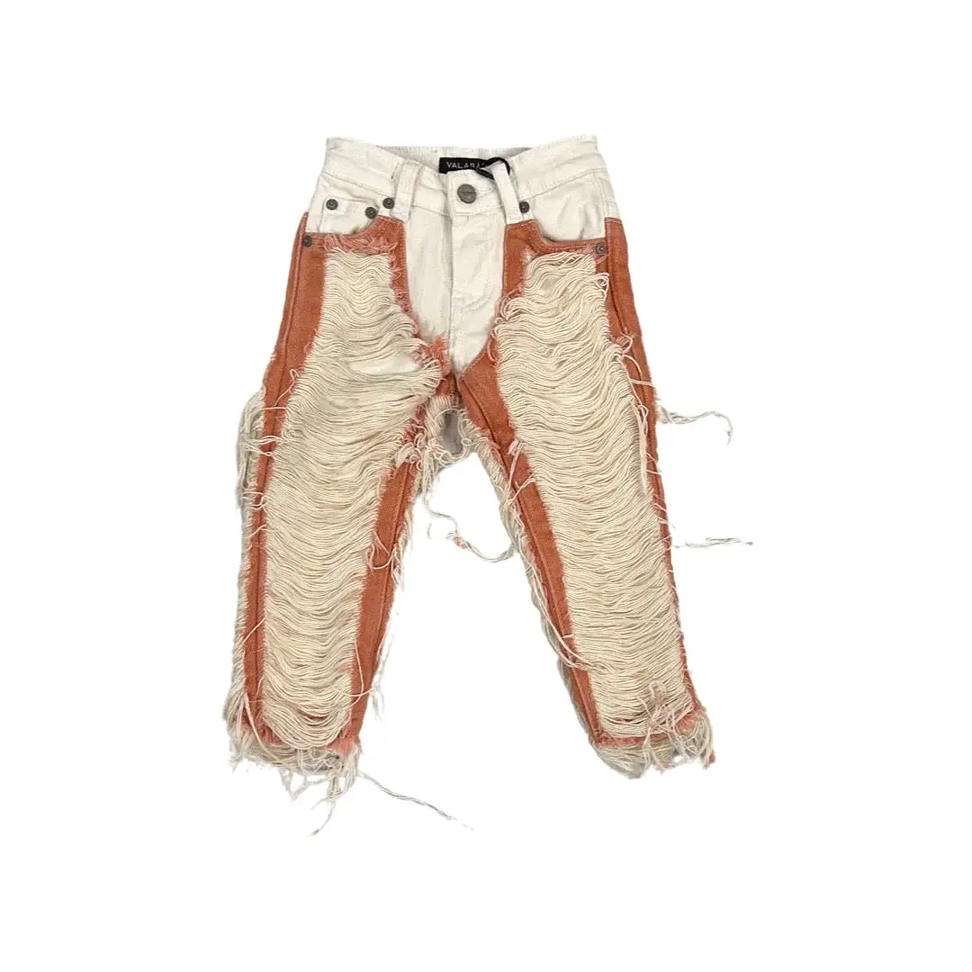 Kids Valabasas Ravaged Off White Jeans