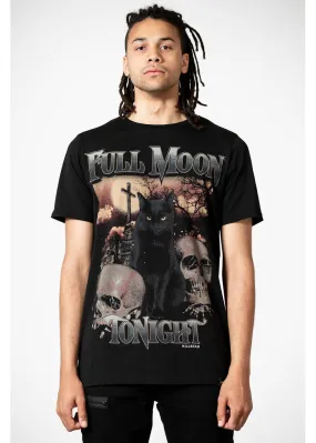 Killstar Full Moon Cat T-Shirt Black