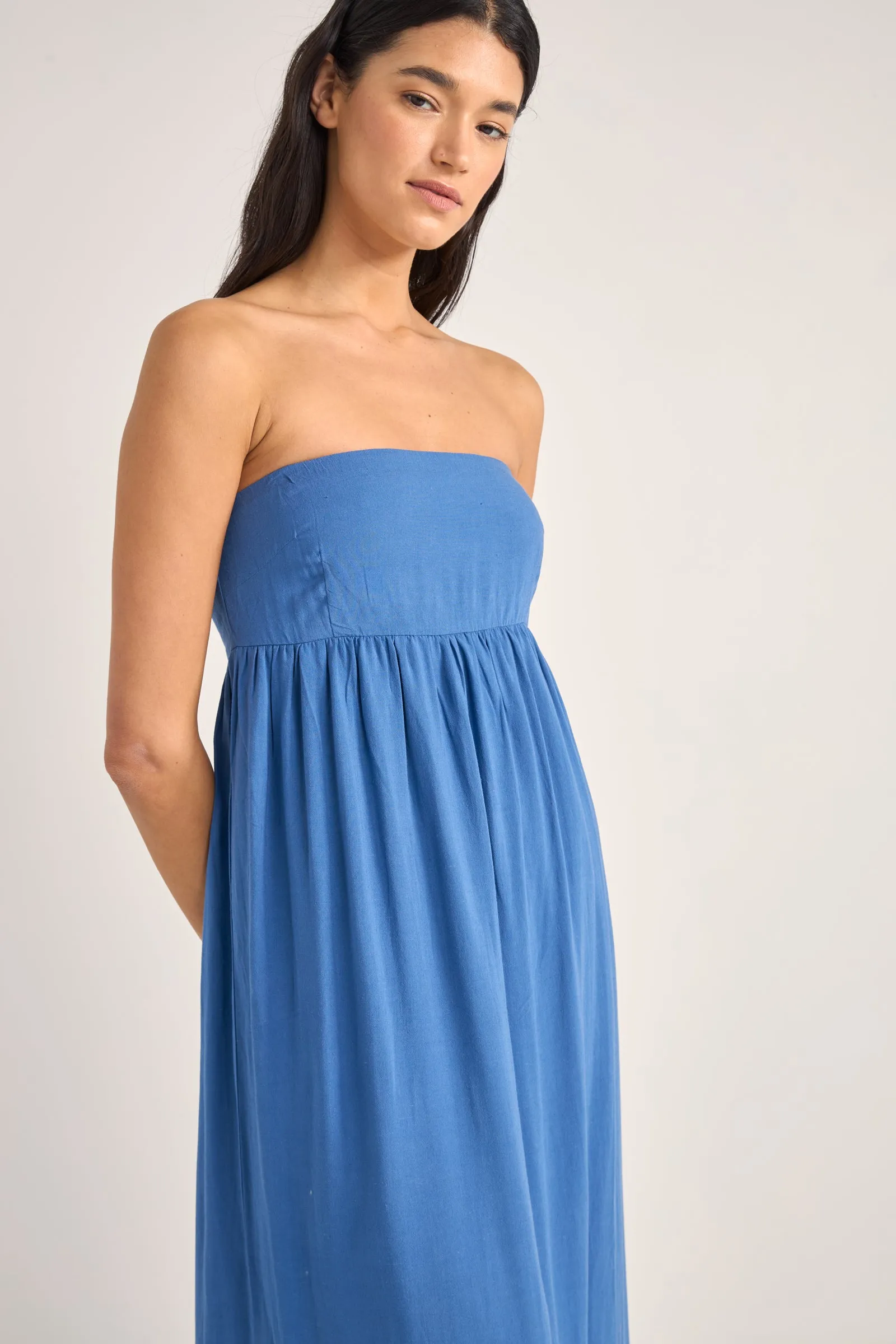 Lani Strapless Maxi Dress Blue