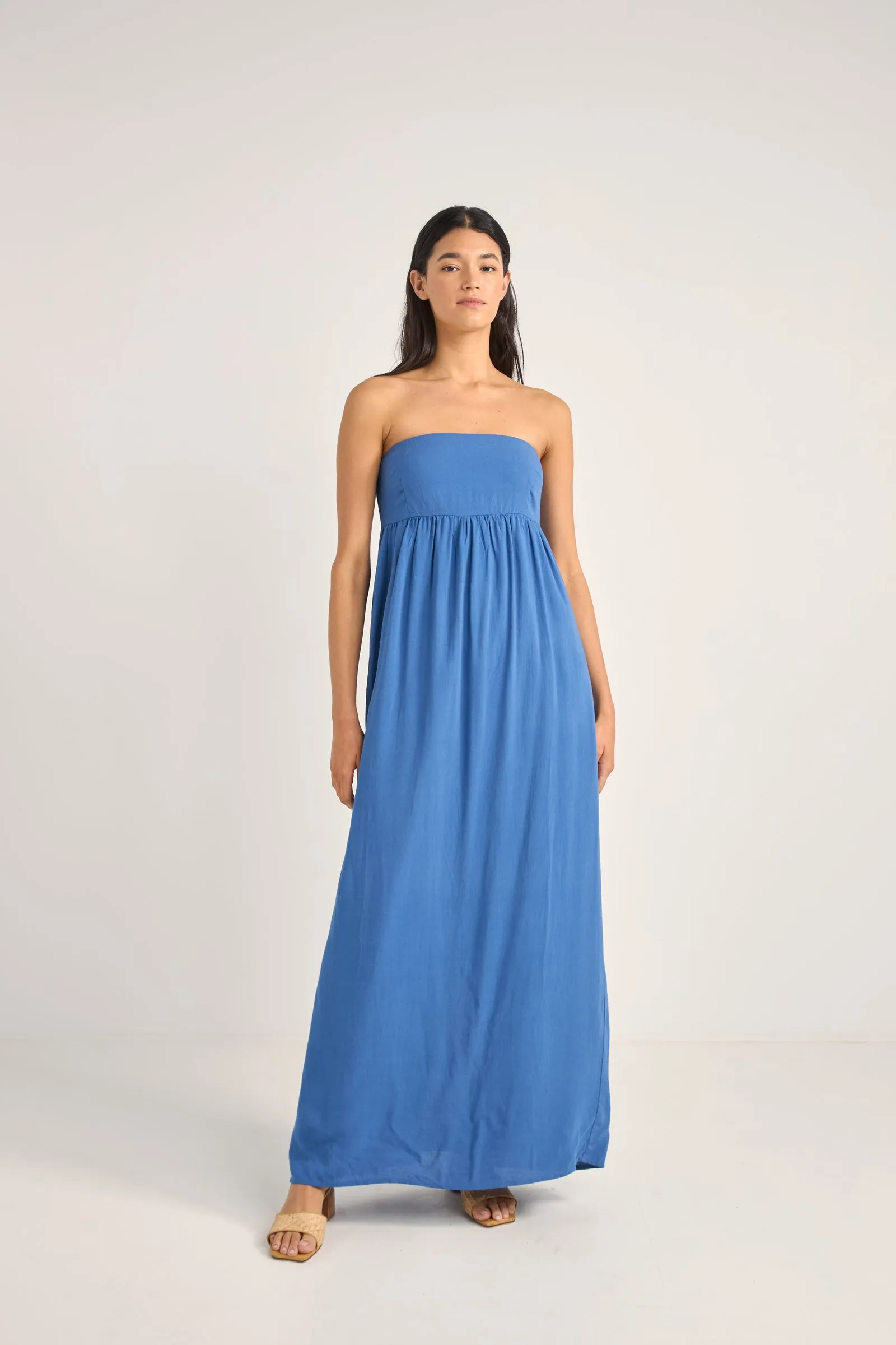 Lani Strapless Maxi Dress Blue