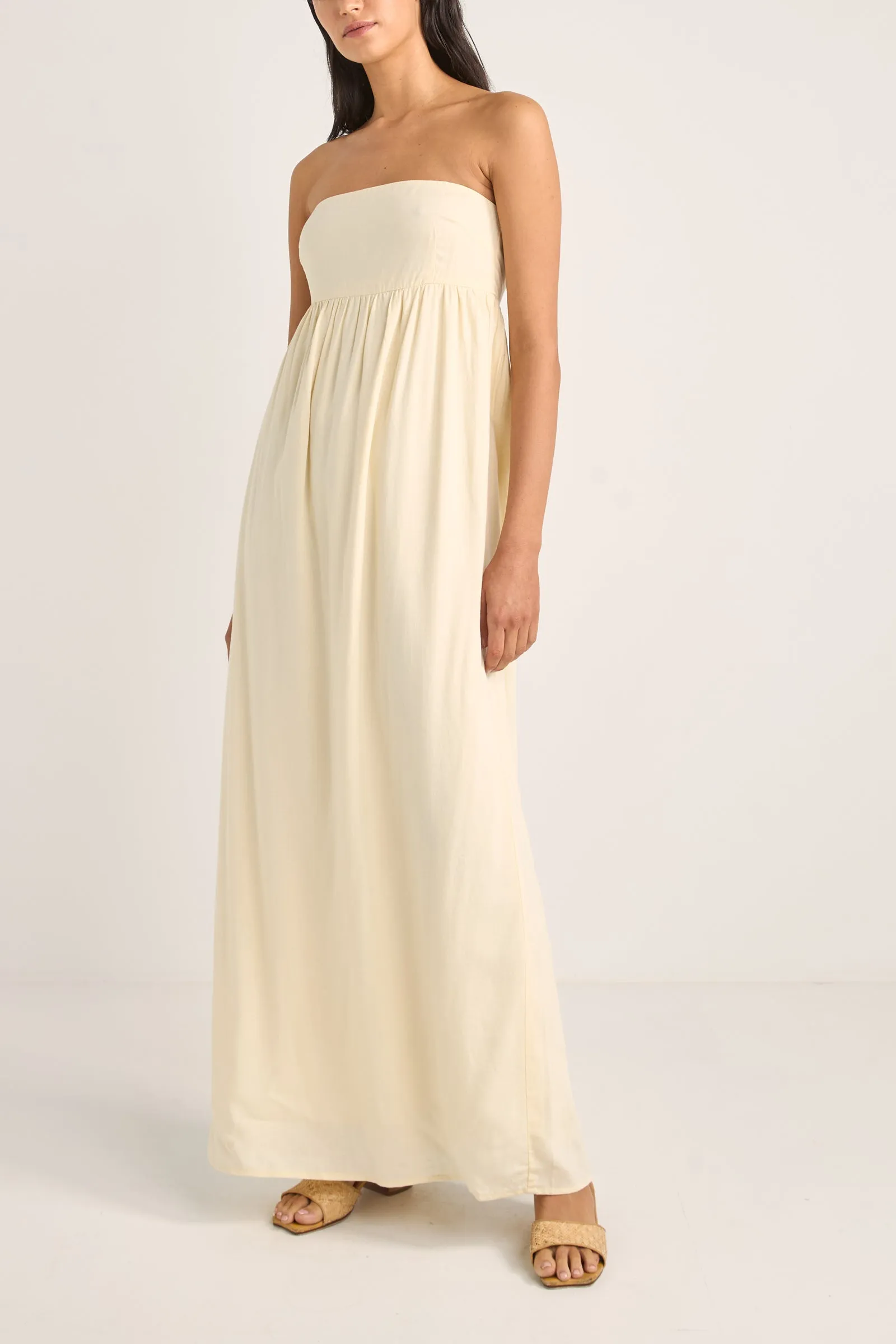 Lani Strapless Maxi Dress Cream