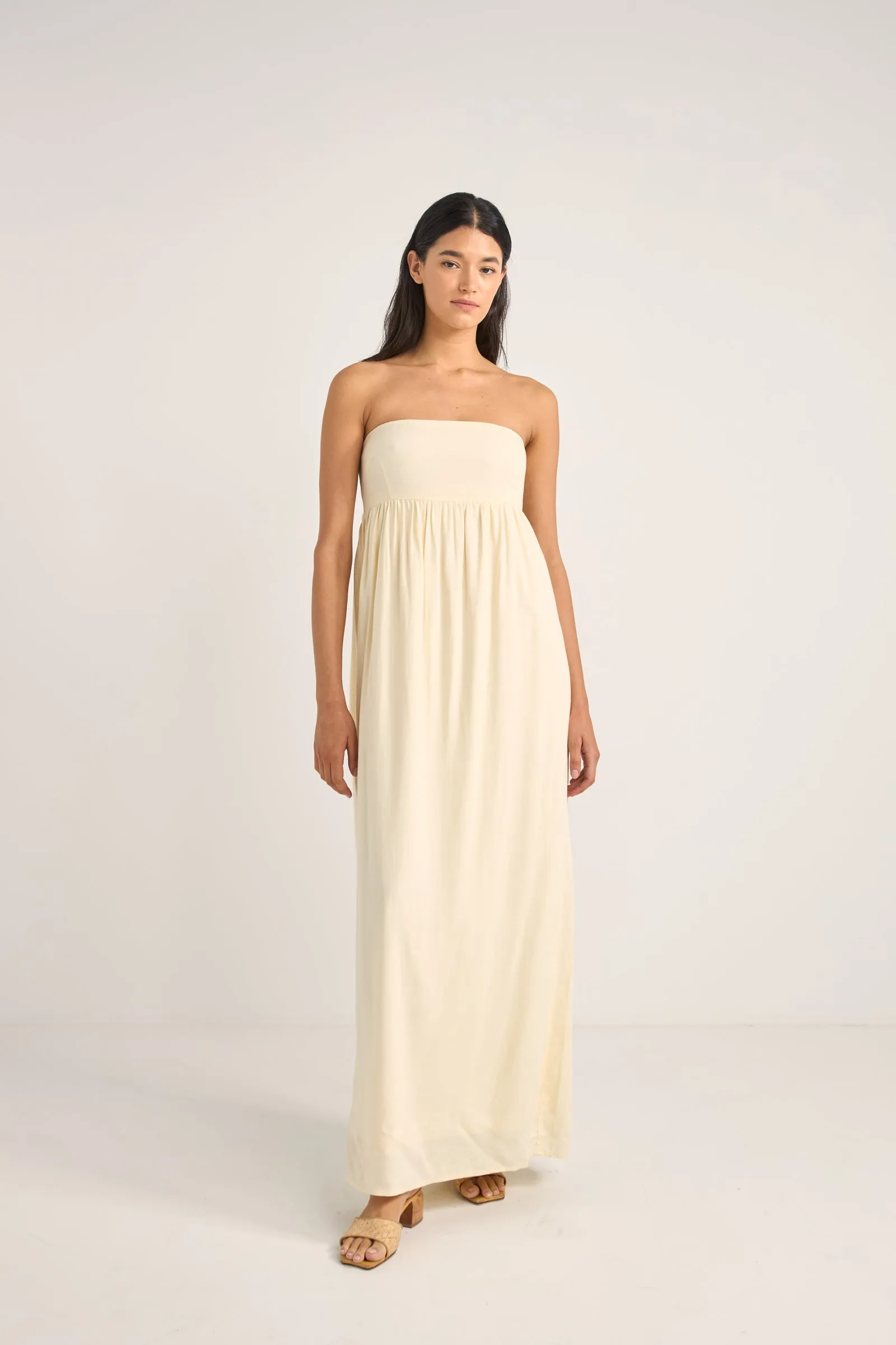 Lani Strapless Maxi Dress Cream