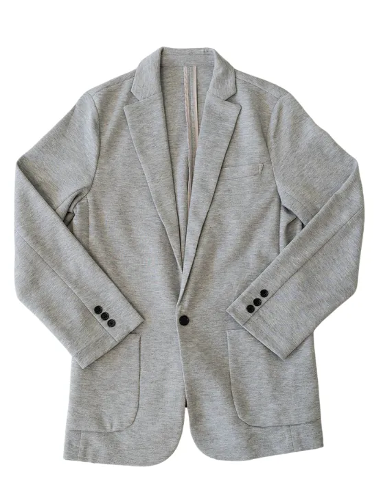 Light Grey Casual Knit Blazer