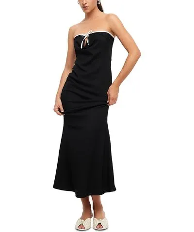 Lioness Illuminating Womens Strapless Cut-Out Maxi Dress