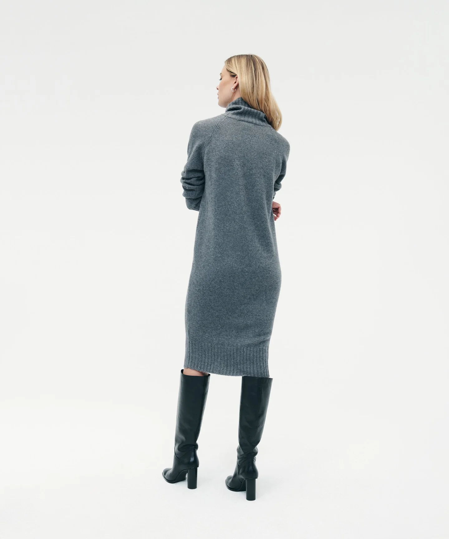 LUXE CASHMERE TURTLENECK DRESS