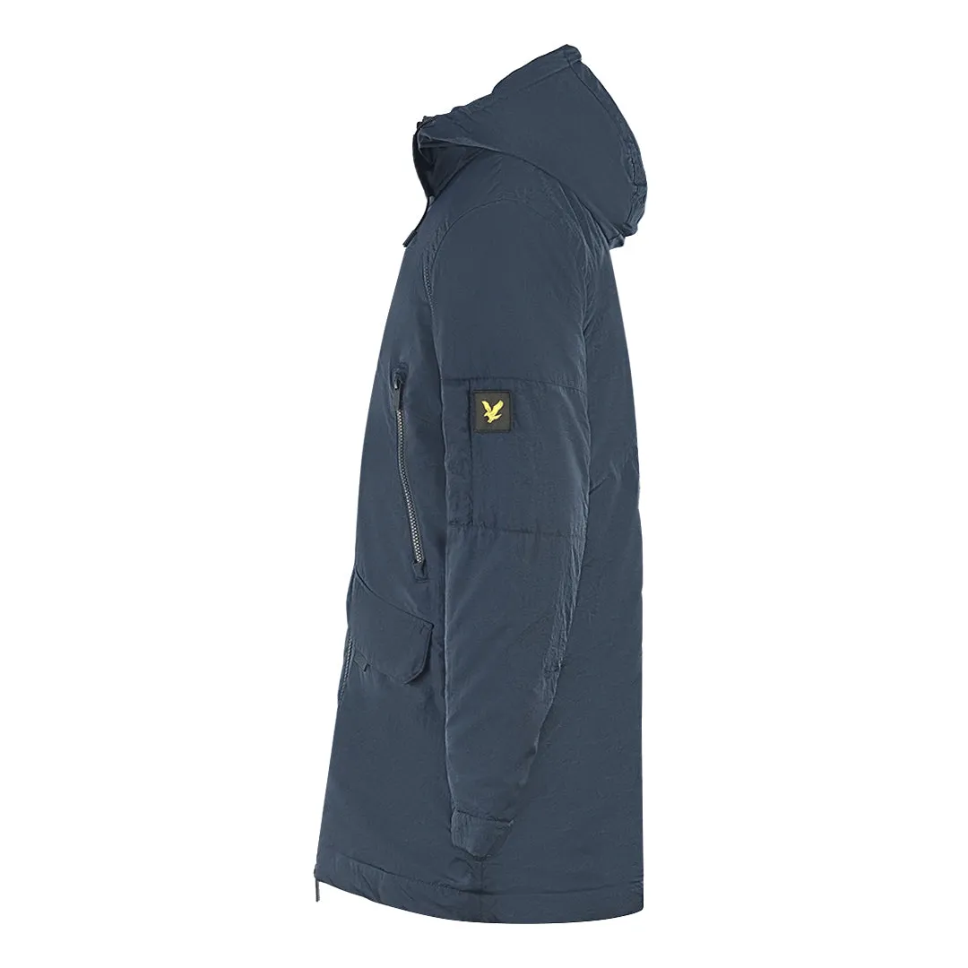 Lyle & Scott Zip Detail Navy Blue Parka Jacket