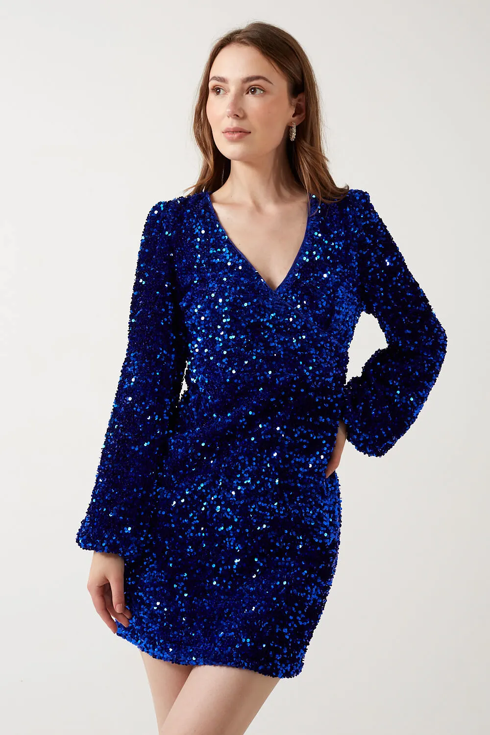 Marc Angelo Sequin Wrap Dress