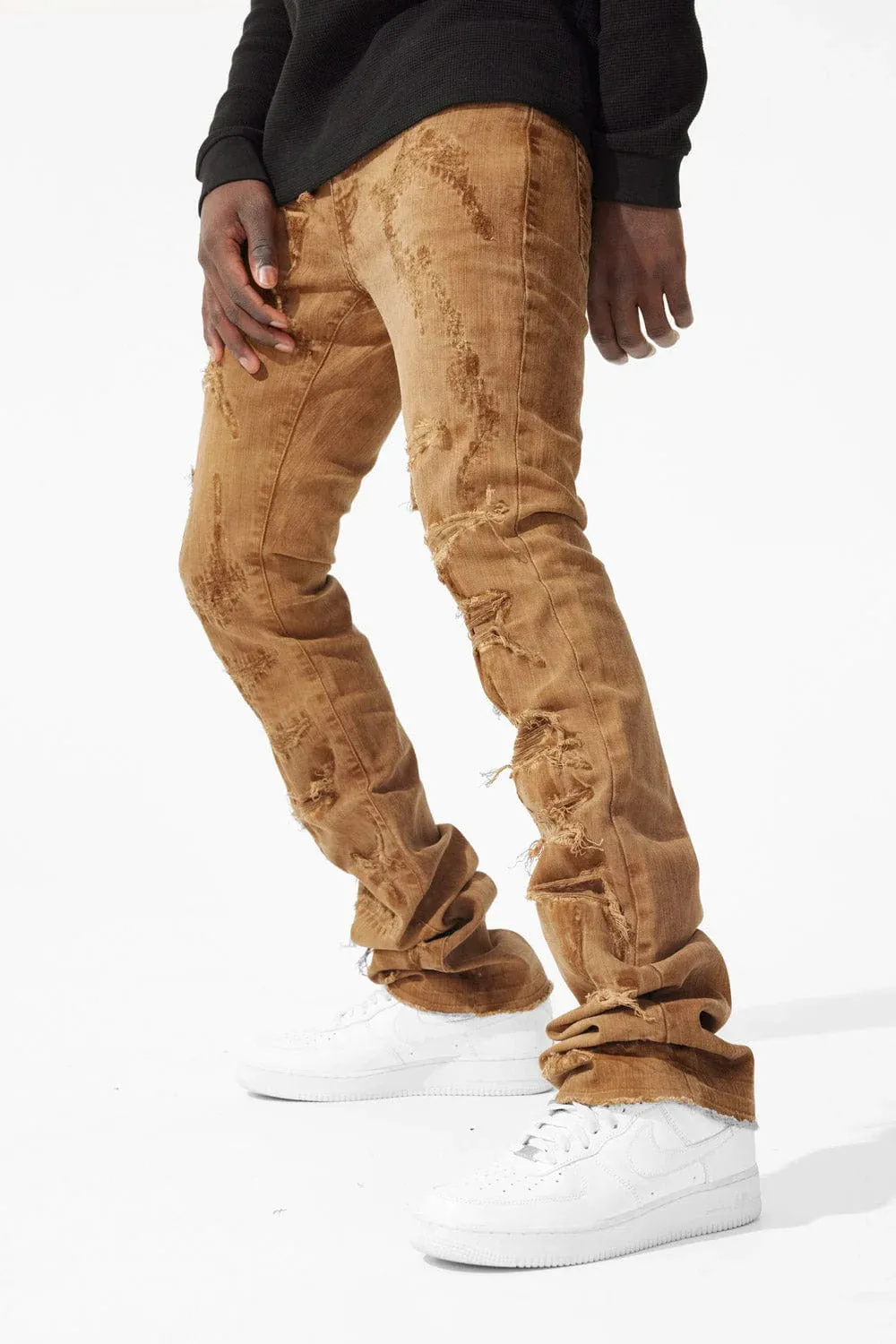 MARTIN STACKED - SANTORINI DENIM (Wheat)