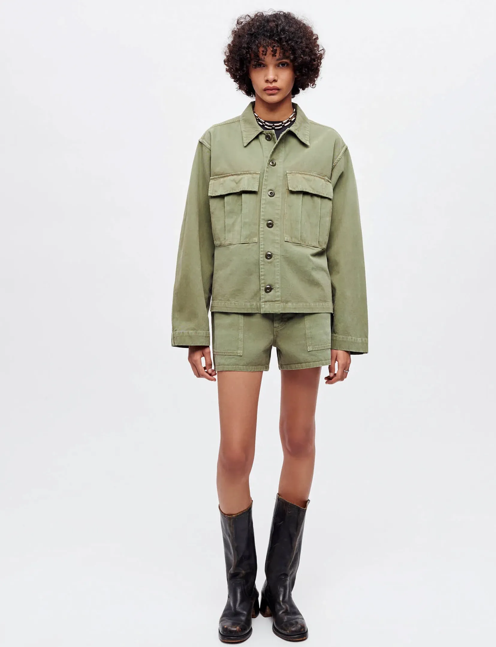 Military Mini Short, Bayleaf