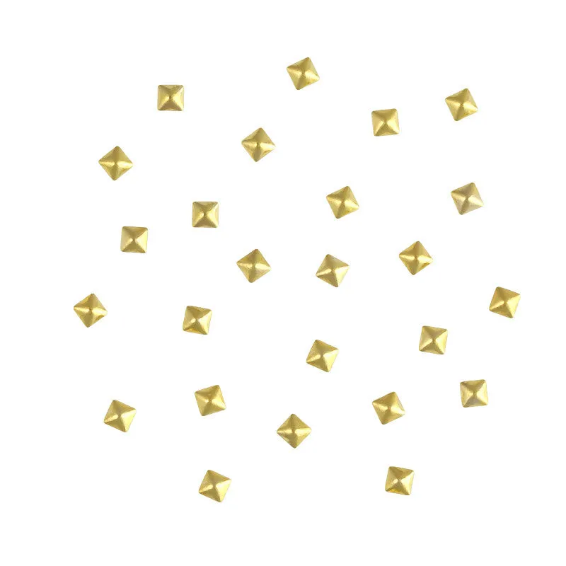 Mini Square Pyramid Stud / Gold