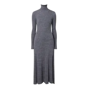 MONCLER Turtleneck Ribbed Knit Dress - Black