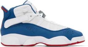 Nike Jordan Kids White & Blue Jordan 6 Rings Big Kids Sneakers