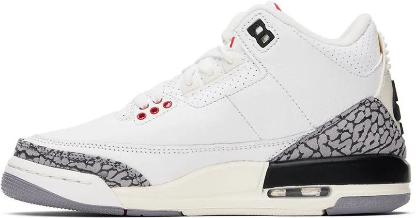 Nike Jordan Kids White Jordan 3 Retro Big Kids Sneakers