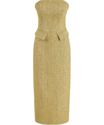 Nocturne Women's Strapless Maxi Dress- Gold