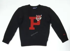 Nwt Polo Ralph Lauren Black Tiger Patch Crew Neck Sweater