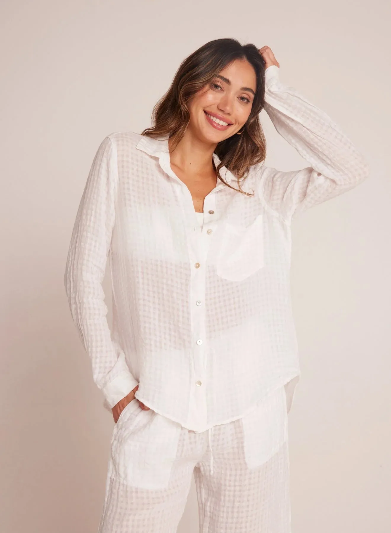 Oversized Pocket Button Down White