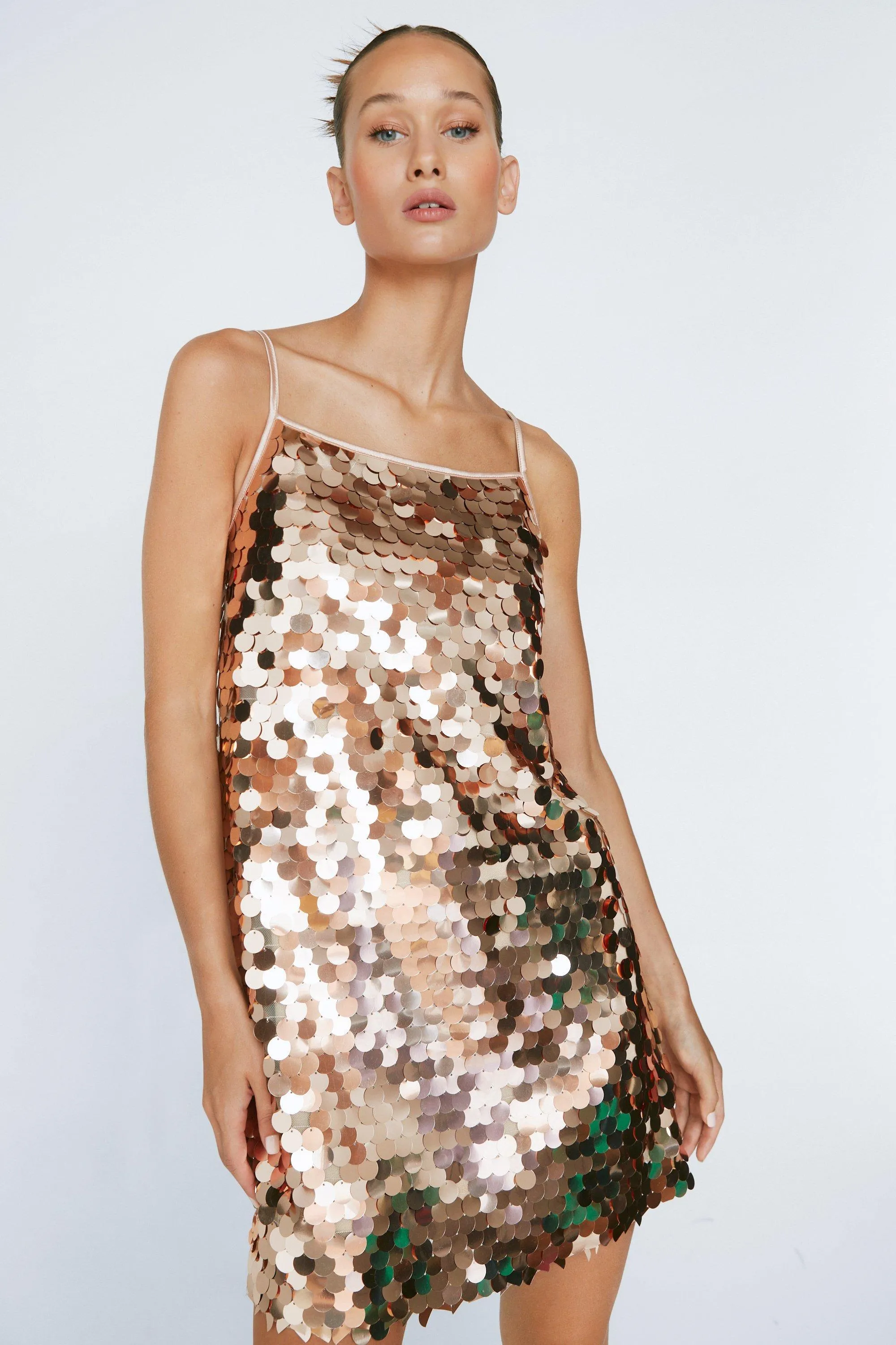 Petite Disc Sequin Mini Aline Dress