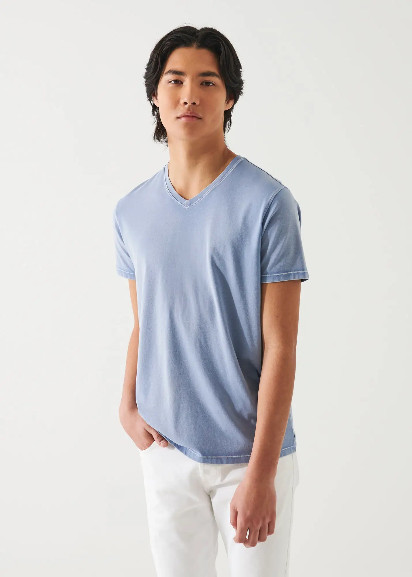 PIMA COTTON STRETCH VINTAGE WASH V-NECK T-SHIRT