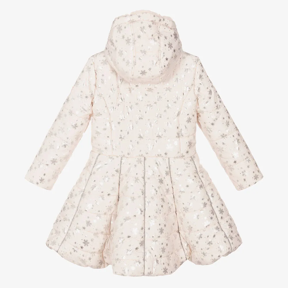 Pink Snowflake Puffer Coat