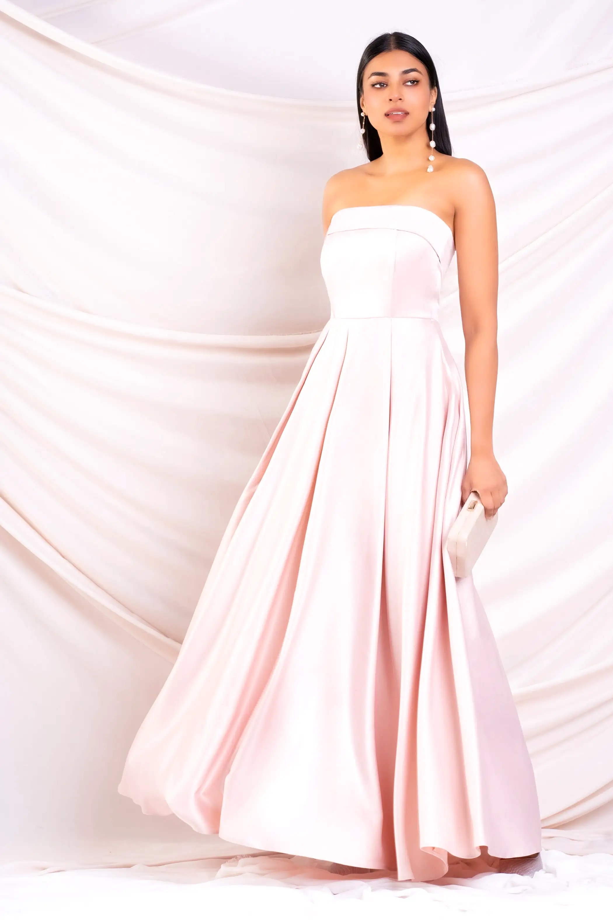 Pink Strapless Maxi Dress