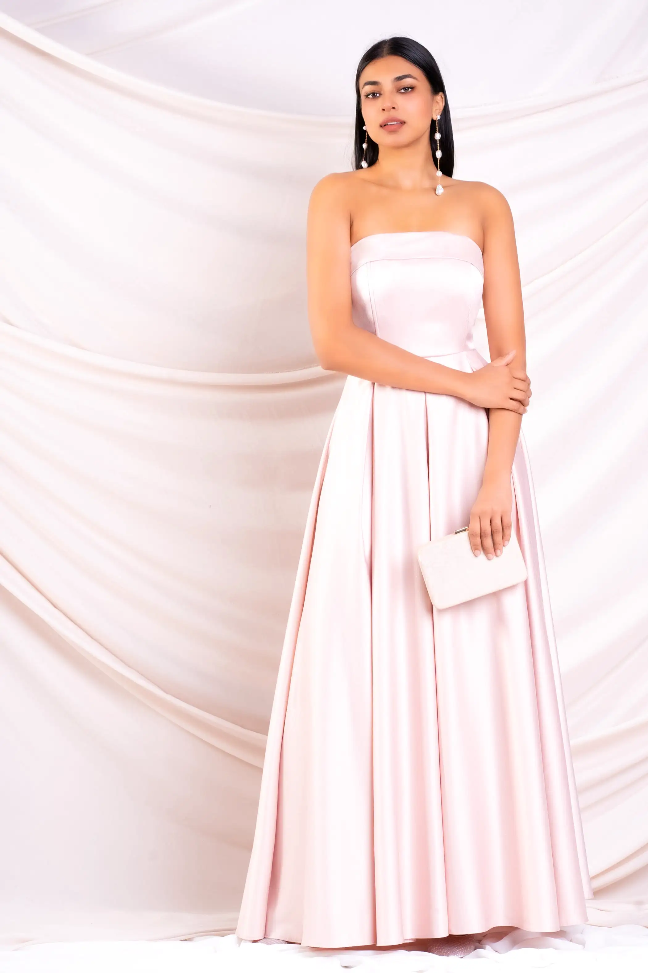 Pink Strapless Maxi Dress