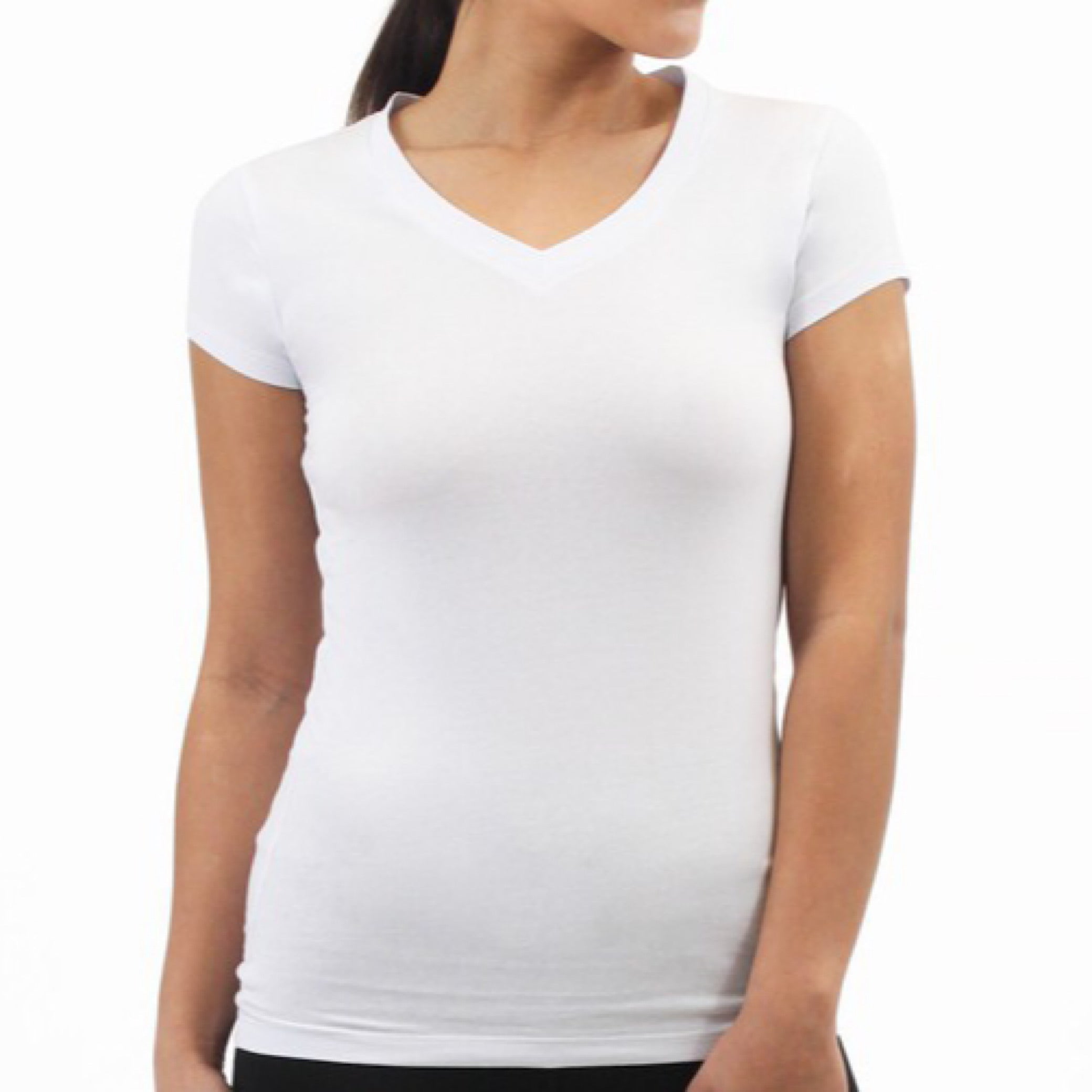 Plus Size V-Neck Cotton T-Shirt