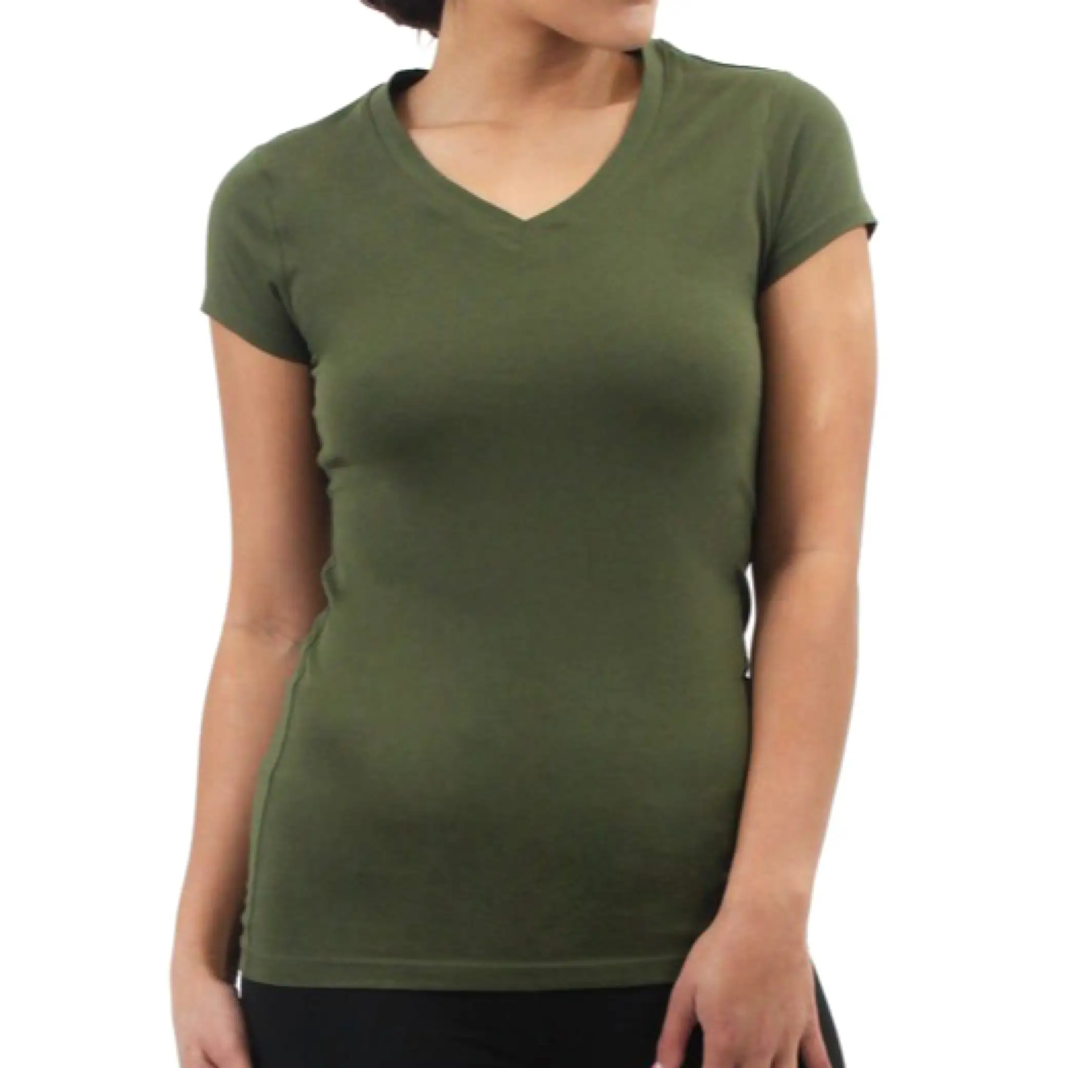 Plus Size V-Neck Cotton T-Shirt