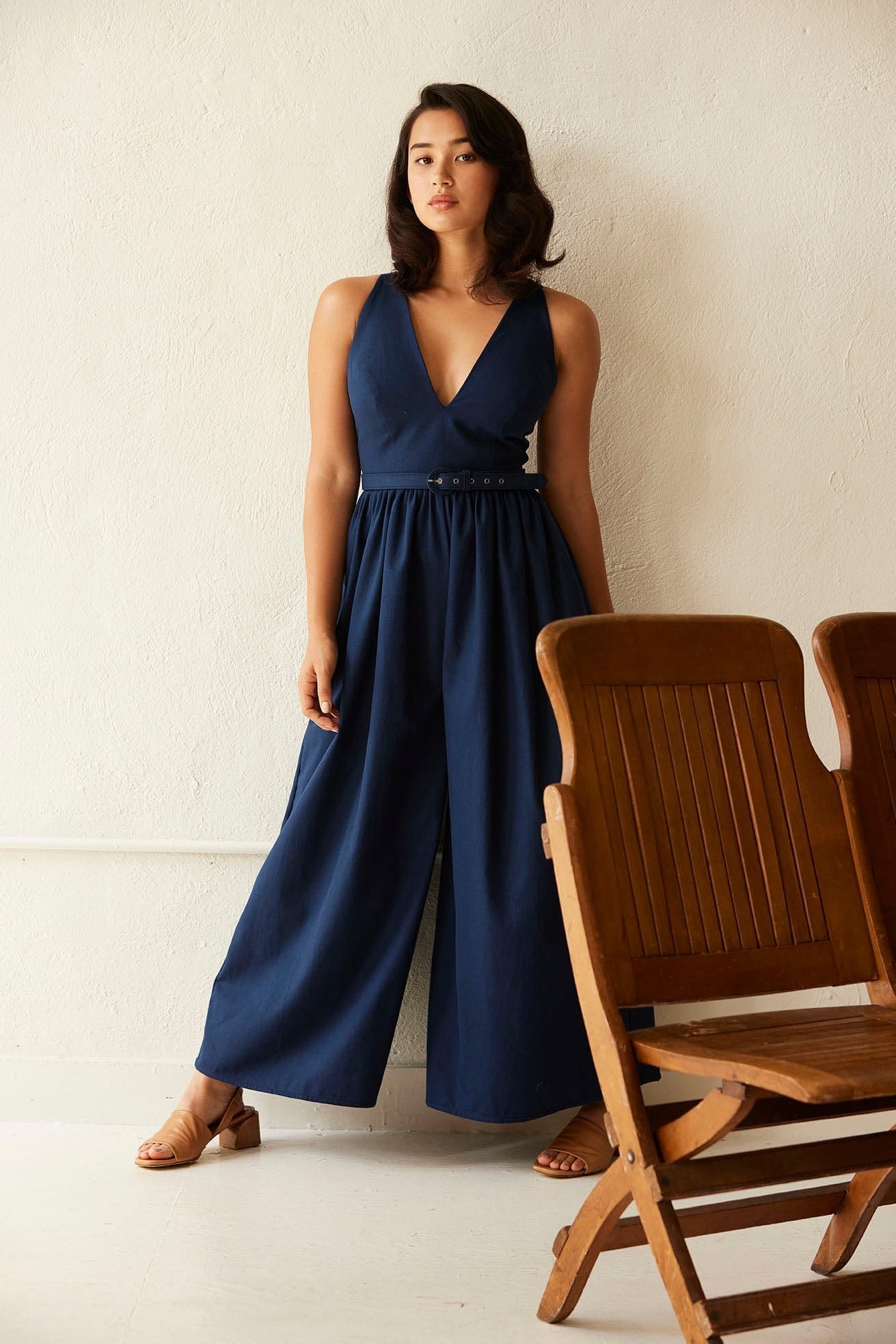 Quynh Jumpsuit in Cotton Twill - Midnight