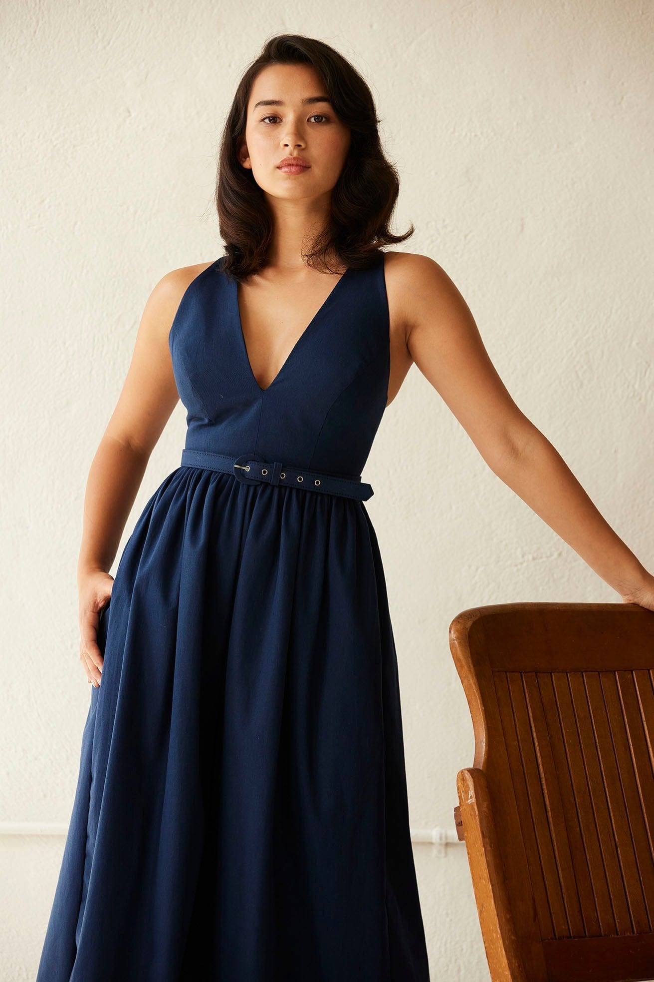 Quynh Jumpsuit in Cotton Twill - Midnight