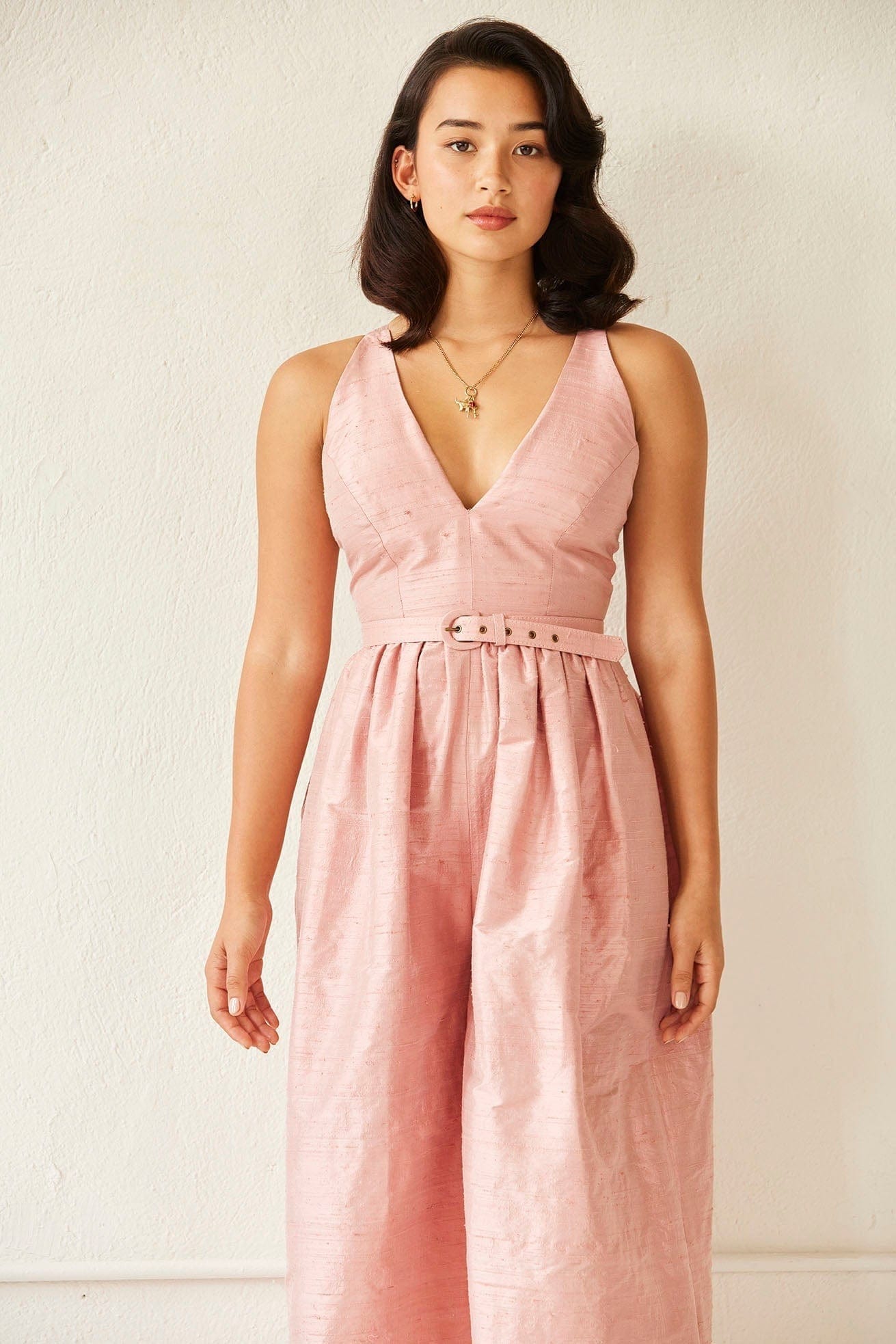 Quynh Jumpsuit in Silk Dupioni