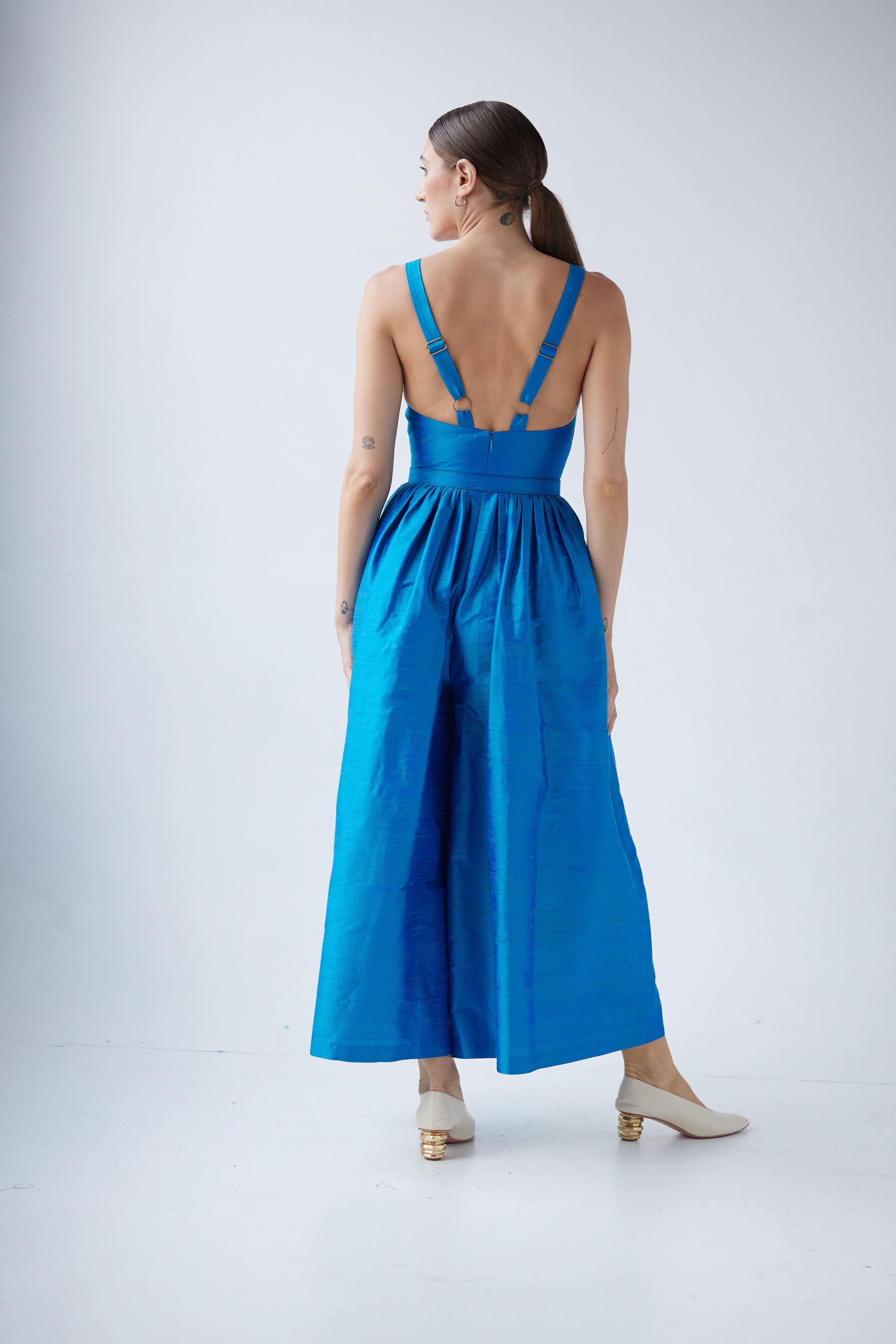 Quynh Jumpsuit in Silk Dupioni