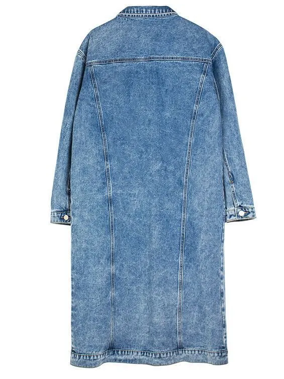 Relaxed Fit Denim Long Coat